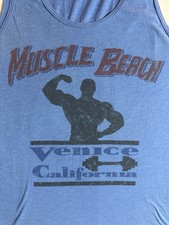 90  s Vintage Venice Beach  Muscle Beach  Arnold Bodybuilding Weightlifting Tank