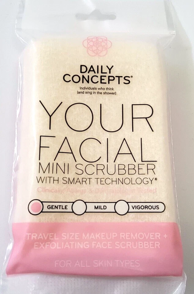3x Daily Concepts Your Facial Mini Scrubber Travel Make-up Remover & Exfoliating - Image 2 of 3