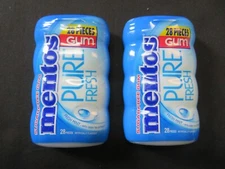 (2) Packs Mentos Pure Fresh Sugar Free Fresh Mint Gum 28 Pieces Per Pack !