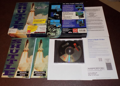 Shuttle The Space Flight Simulator 1991 Virgin Games PC CD ROM Disk Sealed comp.