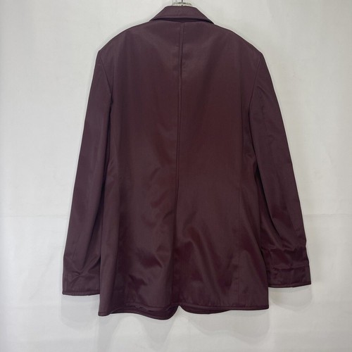 VERSACE Techno Jeans Satin Blazer Burgundy Size 50 M/L Rare Vintage Hide Buttons - Picture 5 of 24