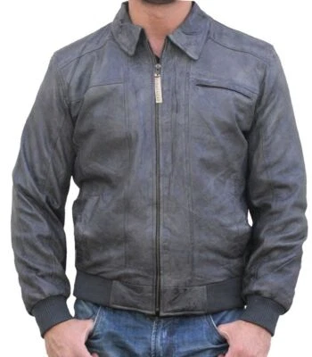 Herren Lederjacke Jacke Lamm Nappa Leder Grau 48 - 60 / S - 5 XL - Bild 1 von 3