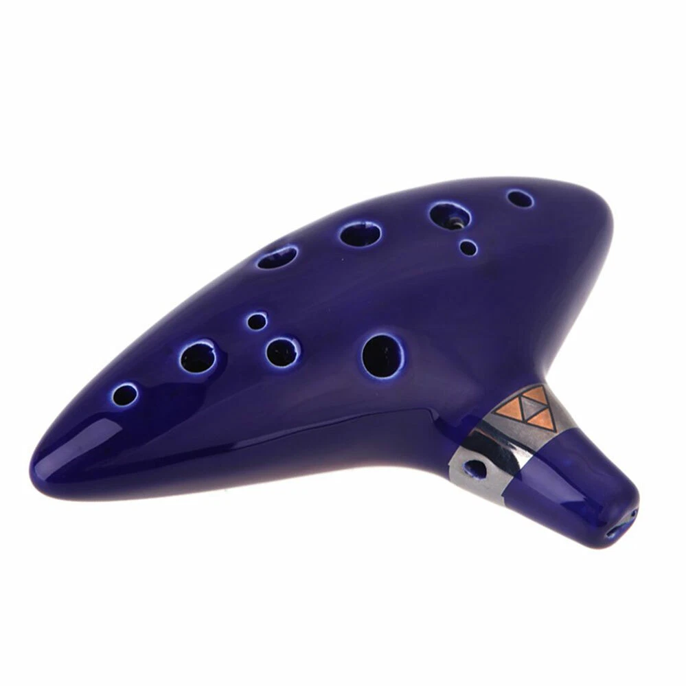 12Hole Blue Gift Instrument Wind Ceramic Flute C Alto Ocarina Legend of Zelda