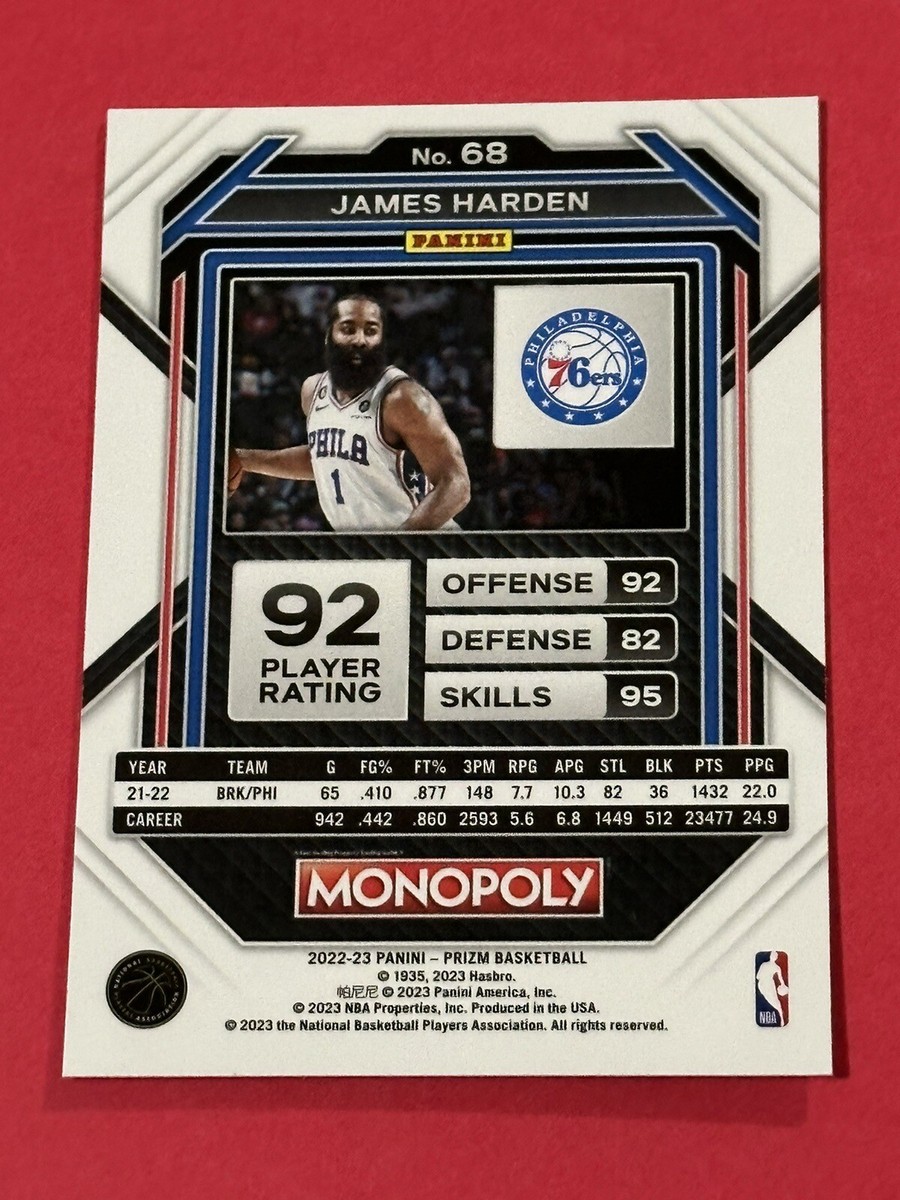 2022-23 Panini Prizm Monopoly James Harden #68 Philadelphia