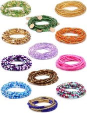 12PCS 50'' Exotic Colorful Waist Belly Beads Chain Beach Bikini Body Jewelry