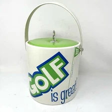 Vintage Golf Theme Insulated Ice Bucket  With Lid And Tongs Giacalone
