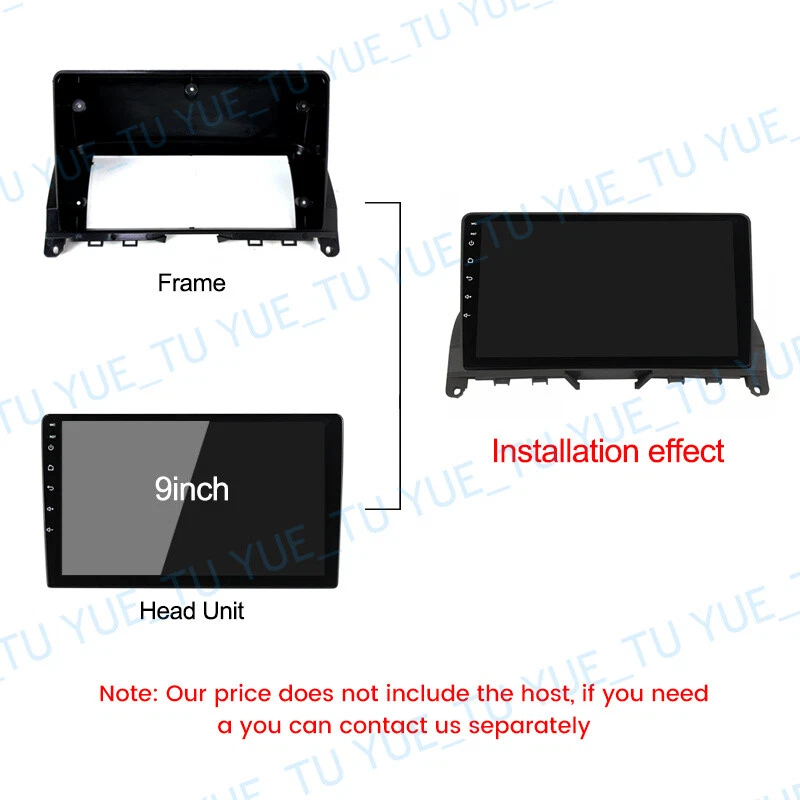 9'' Car Radio Stereo Frame Panel Fascia for Benz C-CLASS W204 C180 C200 2006~11 - Image 3 of 3
