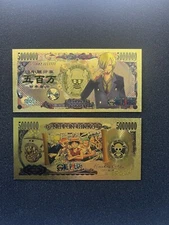 Sanji - 24k Gold Foil Banknote - One Piece Anime
