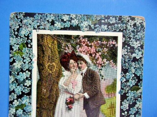 Antique Theocrom 1148 Postcard Germany Romantic Love Man & Woman Vintage Old PC - Picture 2 of 6