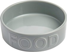 Park Life Designs Gray with Word FOOD Medium Pet Bowl 6.25" Diameter 14019