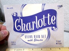 Vintage Hair Net in Envelope, NEW Unused, Charlotte Full size 650 Blonde