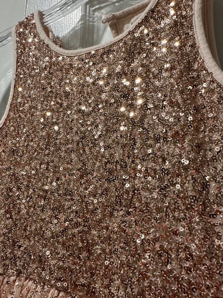 Vestido Gap Kids Lentejuelas Tul Talla M Color Rubor Foto 3 de 4