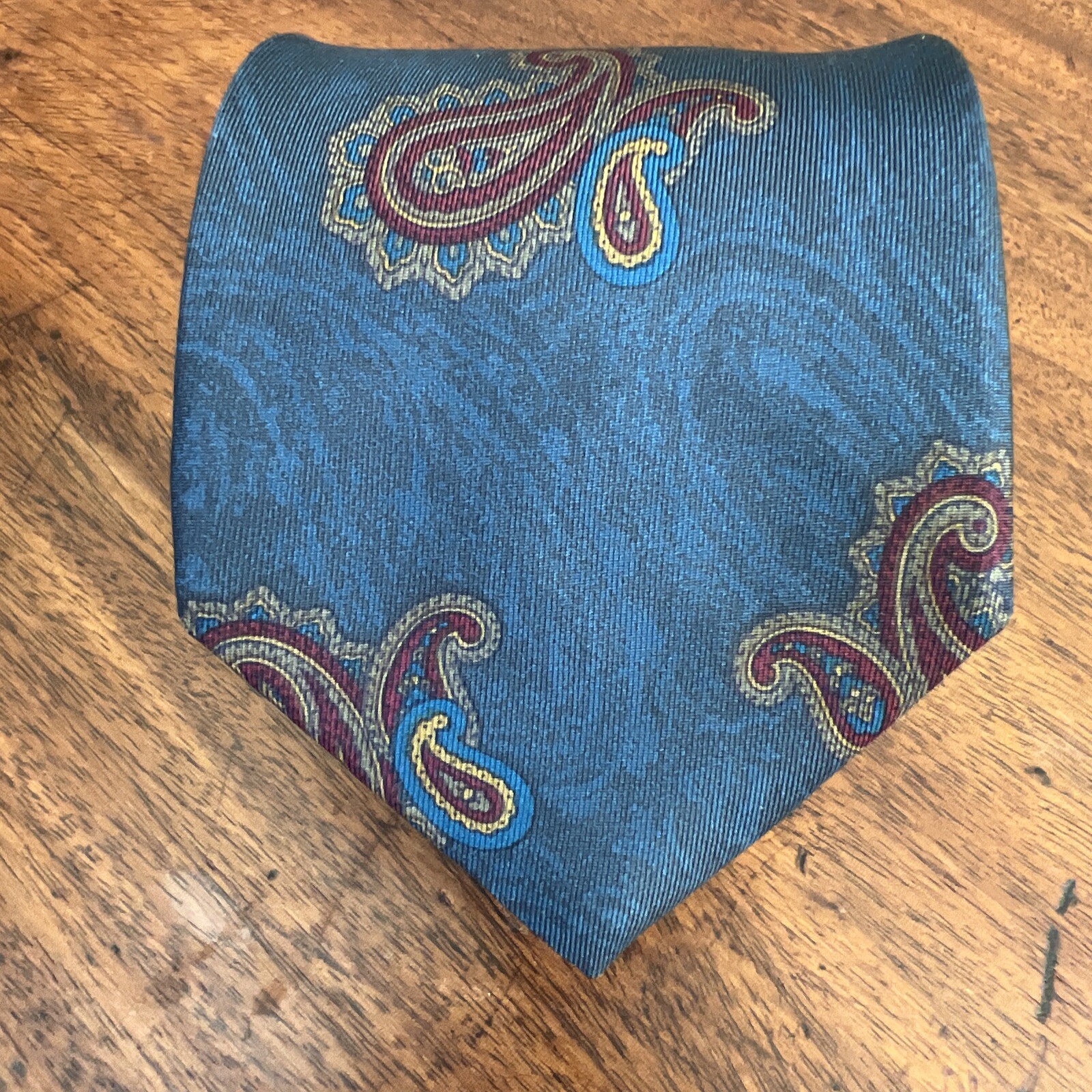 Liberty of London Neck Tie Men Blue Paisley Ancient Madder Silk