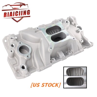 Dual Plane Intake Manifold for Small Block Chevy 305 327 383 V8 1955-86 Bolt-on