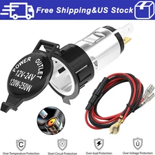 12V Car Boat Tractor Cigarette Lighter Power Socket Outlet Plug Accessories
