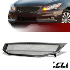 For 2011-2012 Honda Accord Sedan Black R Aluminum Mesh Front Bumper Grill Grille