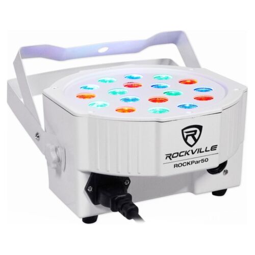 (10) Rockville RockPAR50 WHT LED RGB Par Can DJ/Club DMX Wash Lights+Cables - Picture 4 of 11