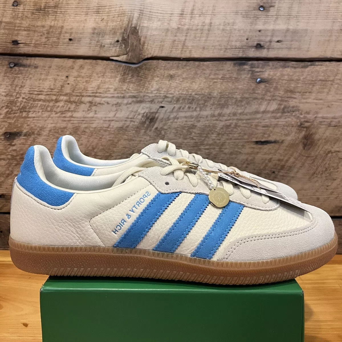 adidas x Sporty & Rich Samba OG Cream Blue IE7096 Size 9 US Men's