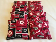 8 CORNHOLE BEAN BAGS ALABAMA CRIMSON ROLL TIDE BAMA BAG TOSS GAME NEW 