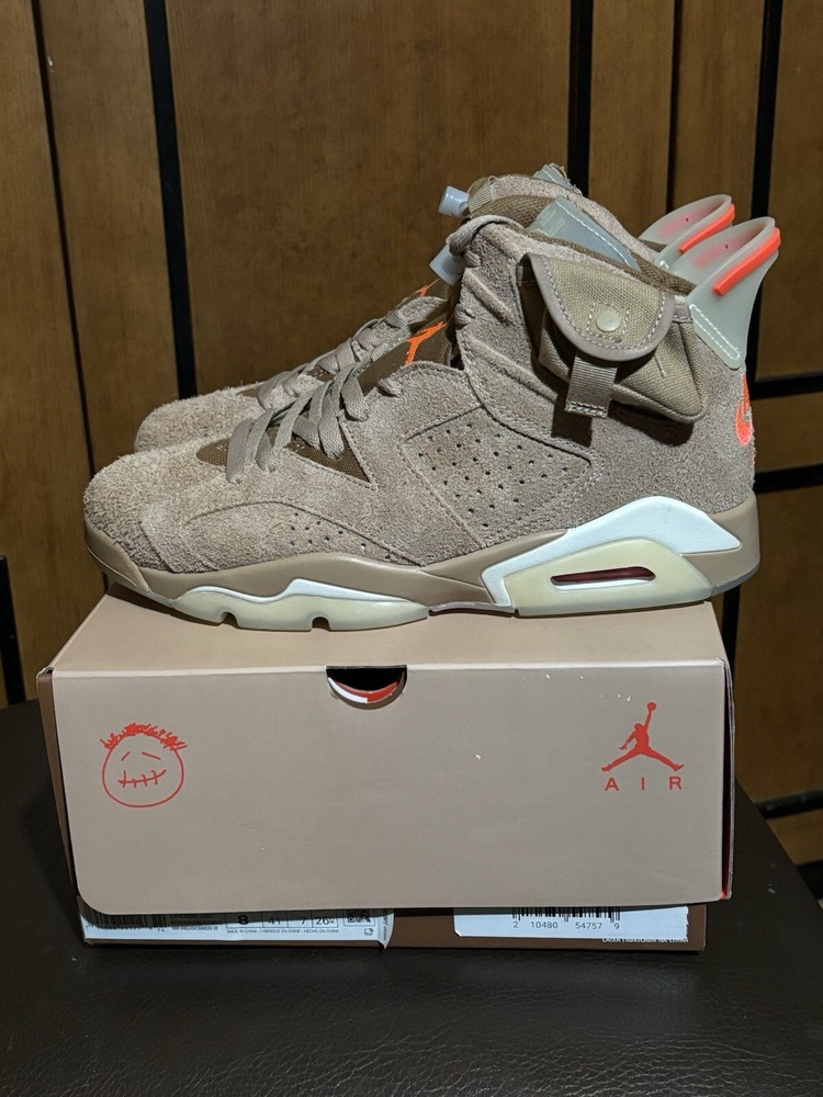Size 8 - Jordan 6 Retro x Travis Scott Mid British Khaki