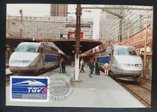 Carte Maximum Timbre TGV Atlantique Montparnasse N° 2607 Paris 1989
