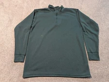 Cabelas Shirt Mens XL Tall Green Premium Underwear Base Layer 1/4 Zip Vintage