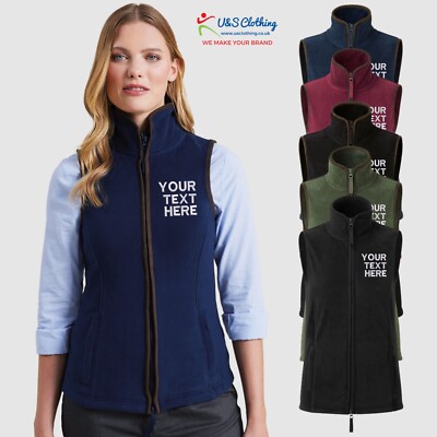 Premier personalisierte bestickte Damen individuelle Text Handwerk Fleece Weste Jacke