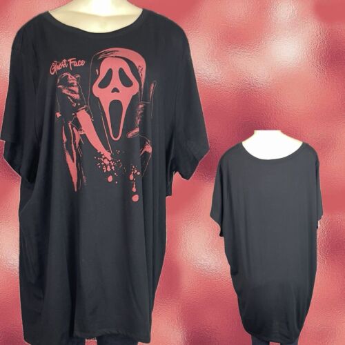 Ghostface +5 Black Scream Film Ghostface Graphic Crew Neckline Short Sleeve Tee