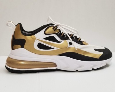 Nike Air Max 270 React Shoes Mens Size 9.5 White Gold Sneakers CW7298-100