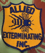 Allied Exterminating Vintage Embroidered Uniform Jacket Patch 4”x5” Exterminator