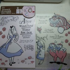Alice in Wonderland Clear Peel  Stick Sticker Set Cheshire Cat, White