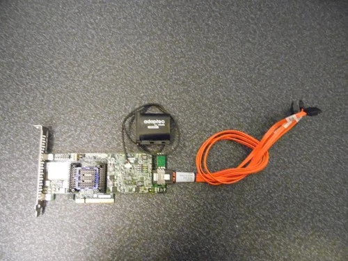 ADAPTEC ASR-6405 6GBit/s 512MB SAS RAID CONTROLER PCI-E MIT KABEL und BATTERIE