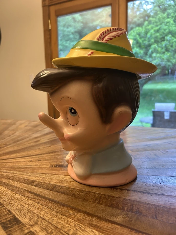 Tarro de galletas antiguo raro de Pinocho Foto 3 de 4