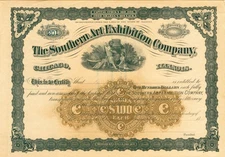 Southern Art Exhibition Co. - Stock Certificate - General Stocks