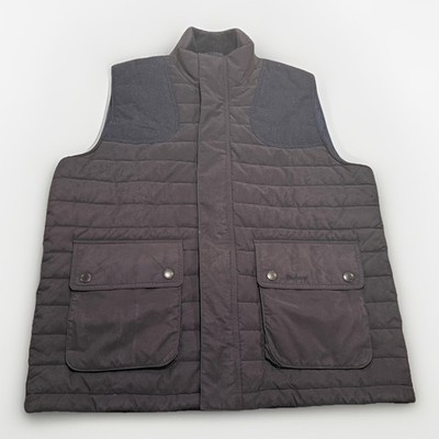Barbour Bradford Gilet Vest 2XL Navy Blue Full Zip Snap Quilted