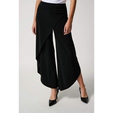 Joseph Ribkoff Black Tulip Hem Culottes Wide Leg Dressy Pants Size 4