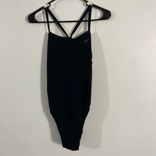 Nike One Piece Swimsuit Women 8 Black  Crossb...