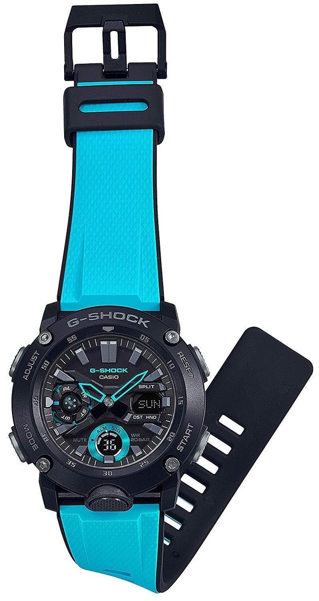 CASIO G-SHOCK GA-2000-1A2 ブラック/ターコイズ Casio G-Shock GA-2000-1A2 Men's Quartz Sport Watch Shock Resistant