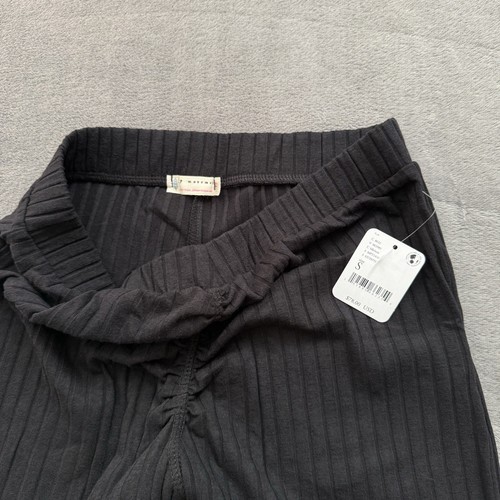 Free People Movement Bullseye Flare Pants Size S Ribbed Ruched Black - Picture 3 of 10