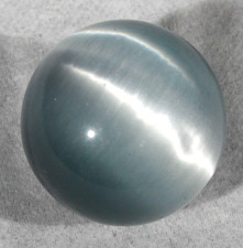 BEAUTIFUL .75" SILVER GREY FIBER OPTIC CONTEMPORARY MARBLE SPHERE W/STAND MINT