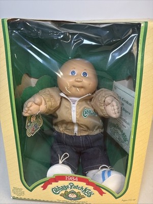 Vintage Cabbage Patch Kids 1984 Bold Baby W/ Blue Eyes  New In Box  Donahue Giff