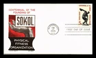 DR JIM STAMPS US COVER SOKOLS CENTENNIAL PHYSICAL FITNESS FDC BOLL CACHET CRAFT