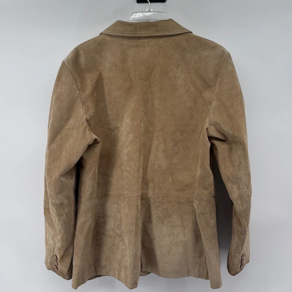 Jaqueta Blazer Feminina Colebrook Classics Couro Camurça Grande 3 Botões Carreira - Imagem 4 de 4