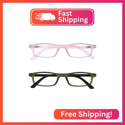 OPULIZE TED Reading Glasses for Women Men, Lightweight Narrow Rectangular Matt F