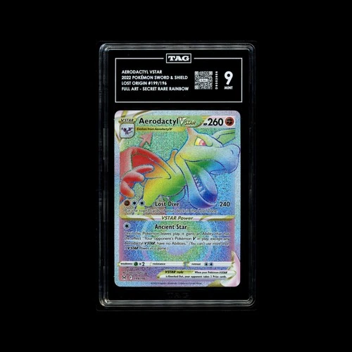 Pokémon Card Aerodactyl VSTAR Lost Origin Secret Rare Holo 199/196 TAG 9 2022