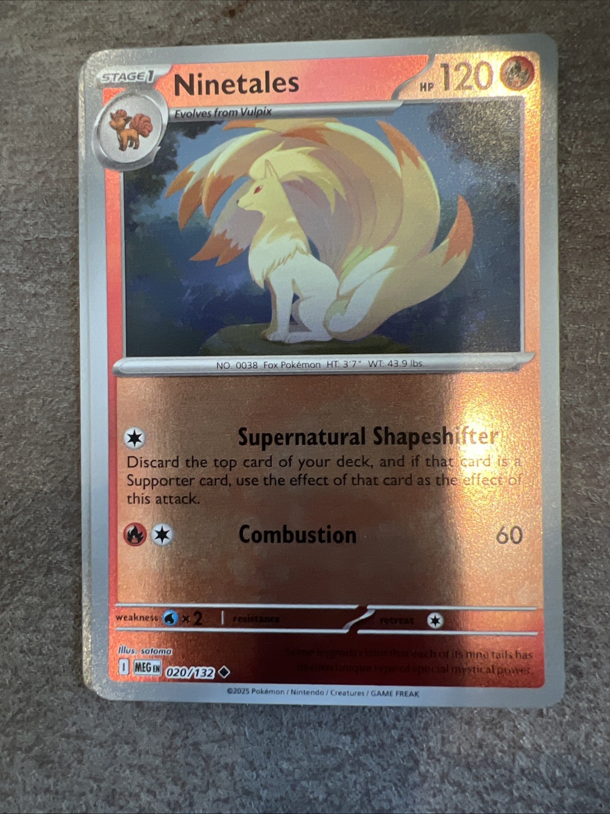 Ninetales 020/132 Me01: Mega Evolution Reverse Holo