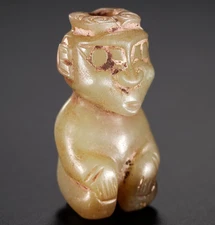 3.2 cm Shang Dynasty Late Period Chinese Antique Jade Figurine Pendant