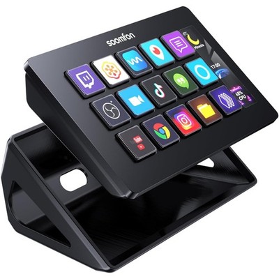 Stream Controller Deck 15 Makrotasten für OBS Twitch Gaming Streaming Videosc...