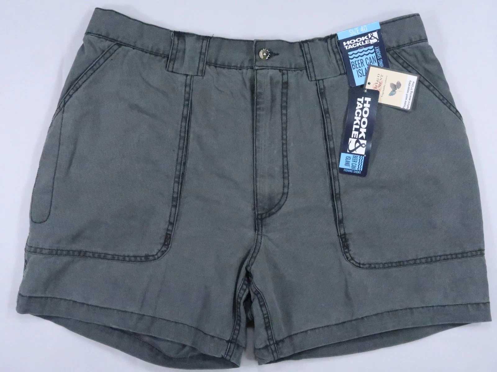 NWT HOOK & TACKLE beer can island fishing pfg short Mens 40 canvas utility cargo