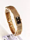 Vintage Seiko 2E20 Formal Gold Tone Case & Bracelet Black Dial - Diamond at 12